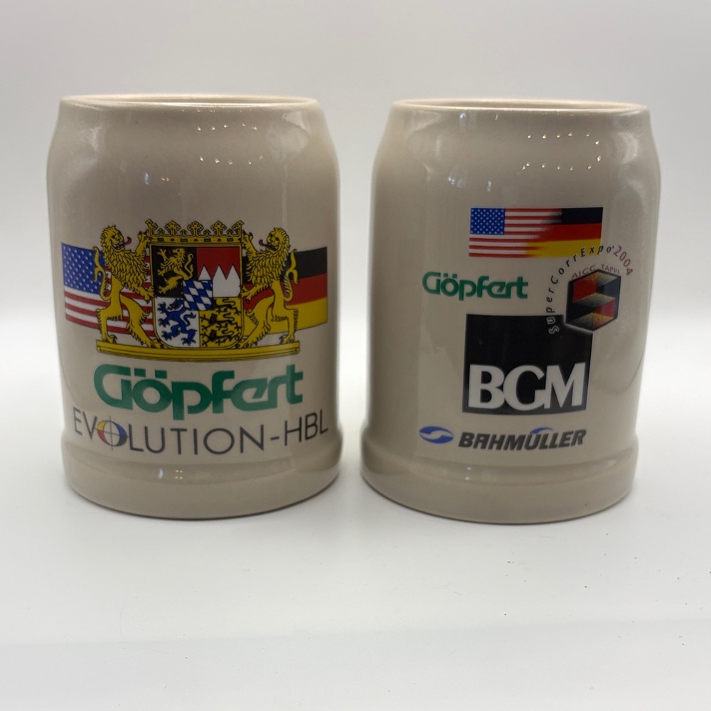 Set‎ of 2 Ceramic German Beer Steins (known as Bierkrugs in Germany)